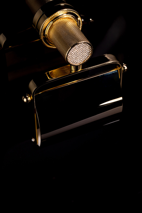 Держатель для туалетной бумаги с крышкой ROYALE CRISTAL BLACK GOLD – фото 3