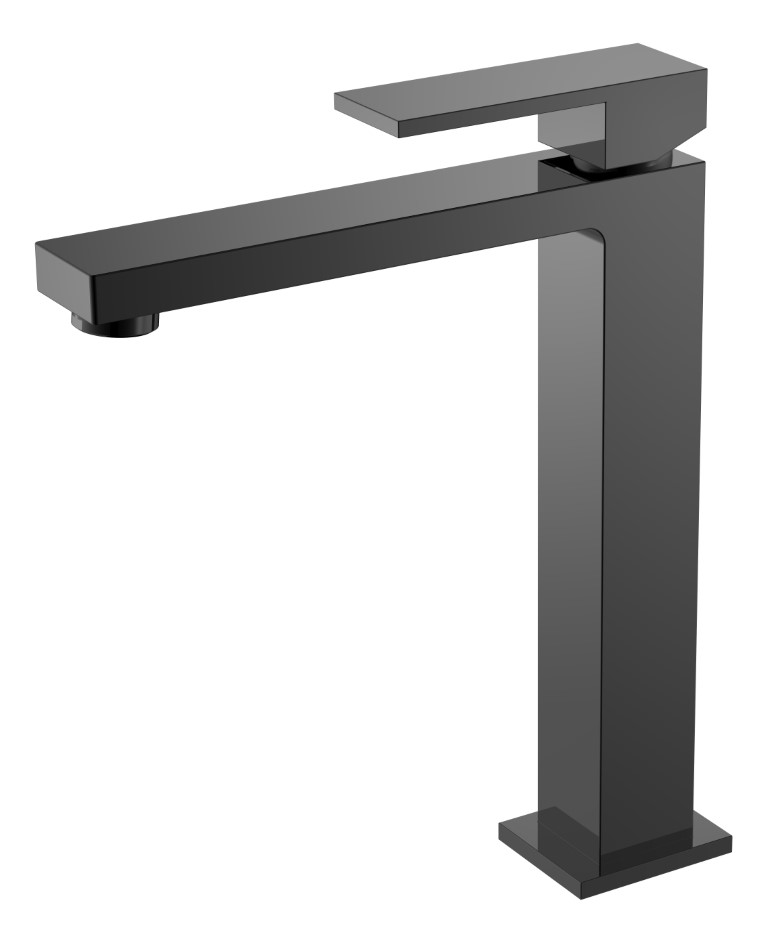 Смеситель для умывальника высокий QUBIC Shine Gun Metal – фото