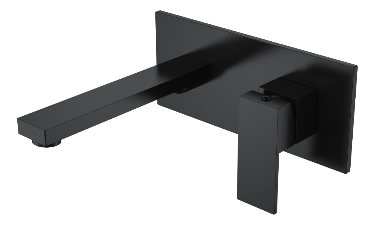 Смеситель для умывальника из стены QUBIC Black – фото
