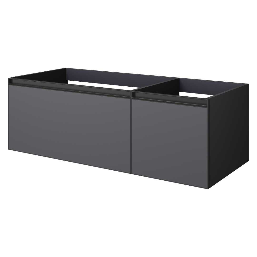QUATRO 2 120см (80+40) тумба ANTHRACITE профиль ANTHRACITE с подсветкой – фото