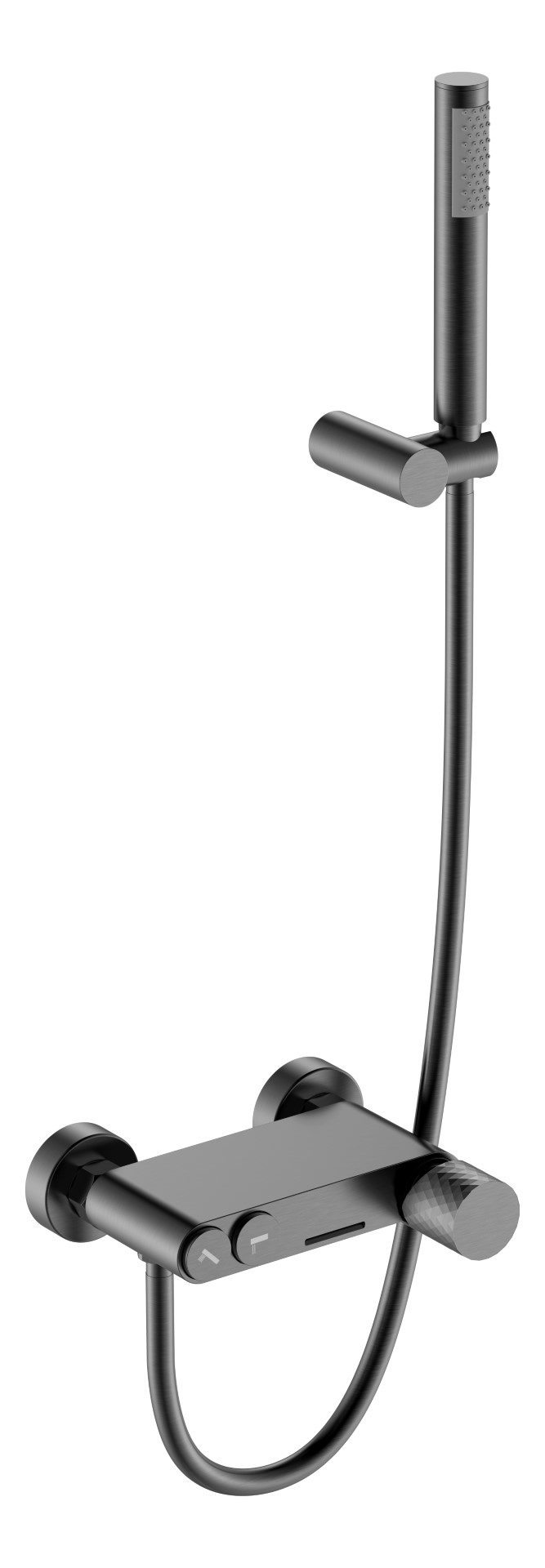 Смеситель STICK для ванны Gun Metall c ручкой DIAMOND – фото