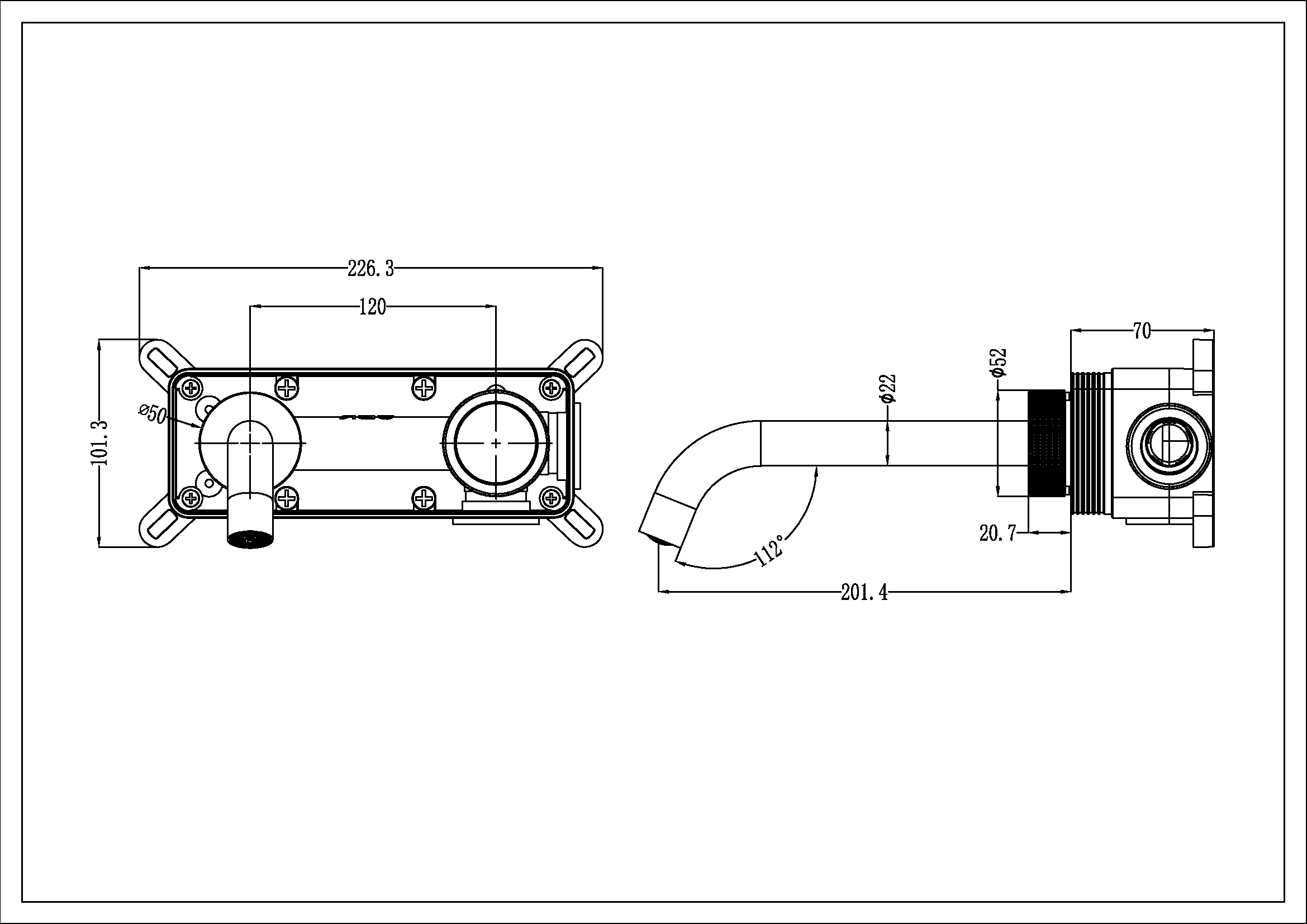 Смеситель автоматический для раковины из стены на 2 отв. TECH Shine Gun Metal – фото 2