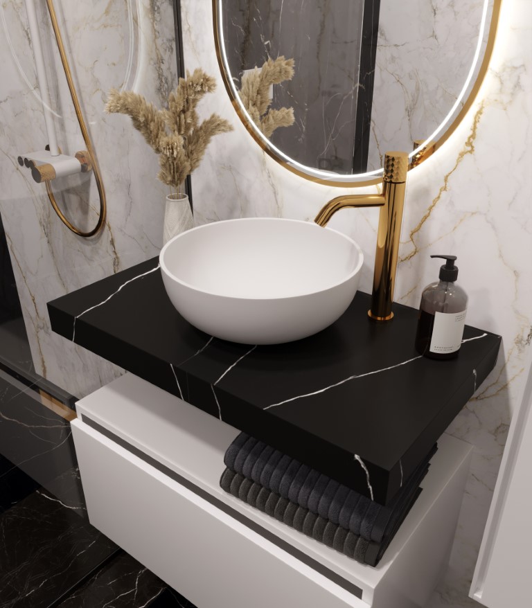 Столешница прямая FLAT NERO MARQUINA 810*460*70 – фото