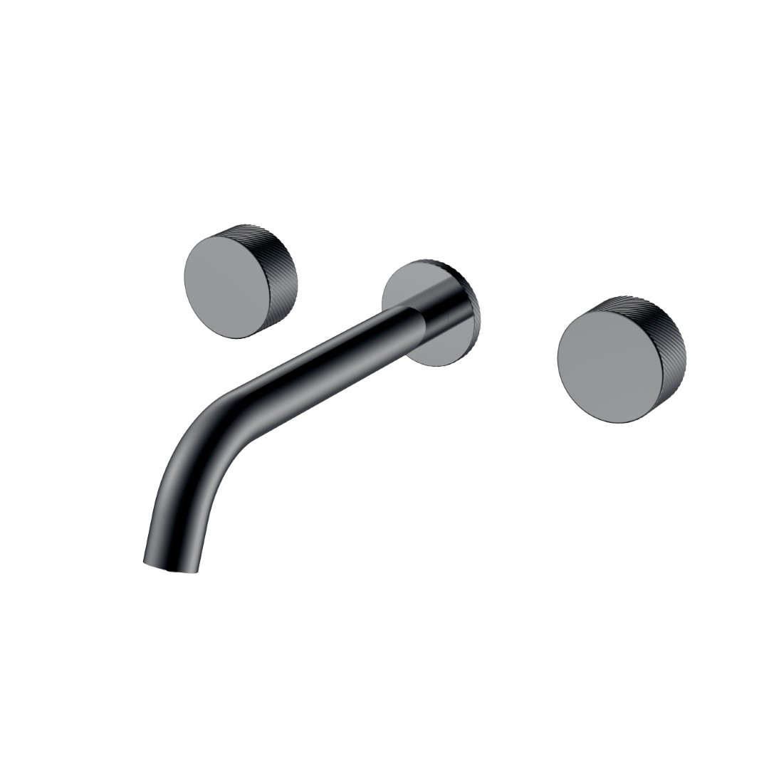 Смеситель из стены STICK SPIRALE на 3 отв. Shine Gun Metal – фото