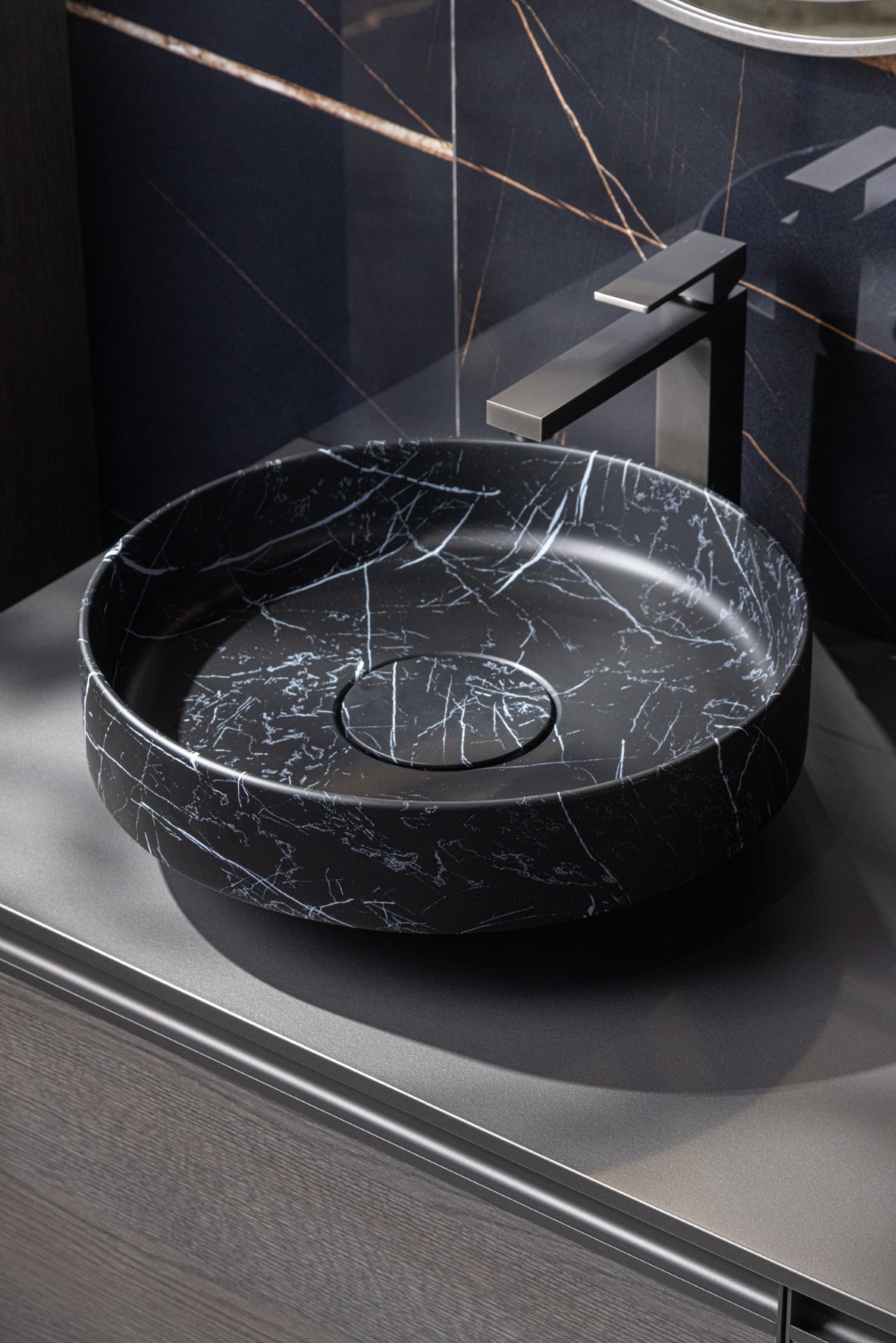 Раковина накладная Corian 400*130 Nero Marquina – фото 4