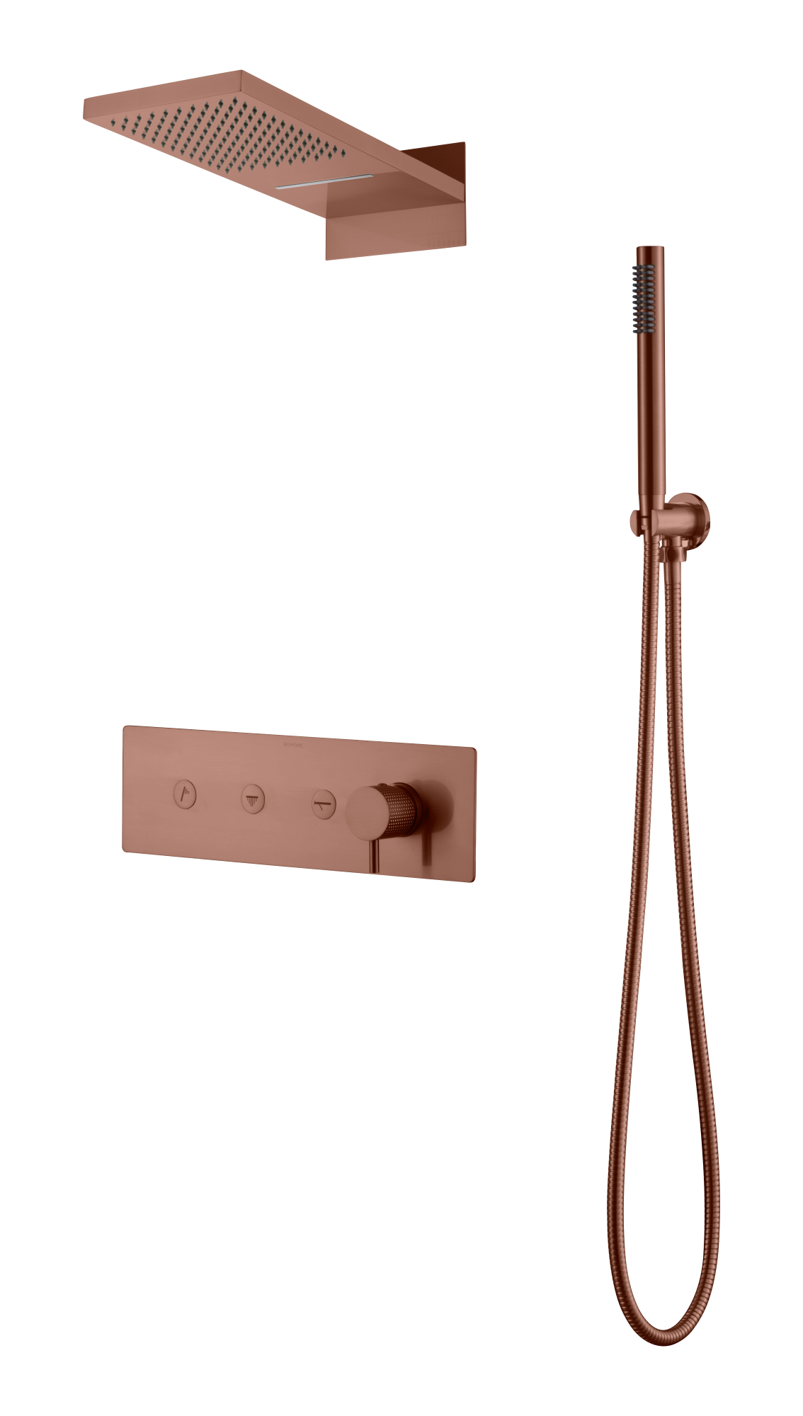 Встроенная душевая система FUSION, трехпозиционная BRUSHED BRONZE – фото