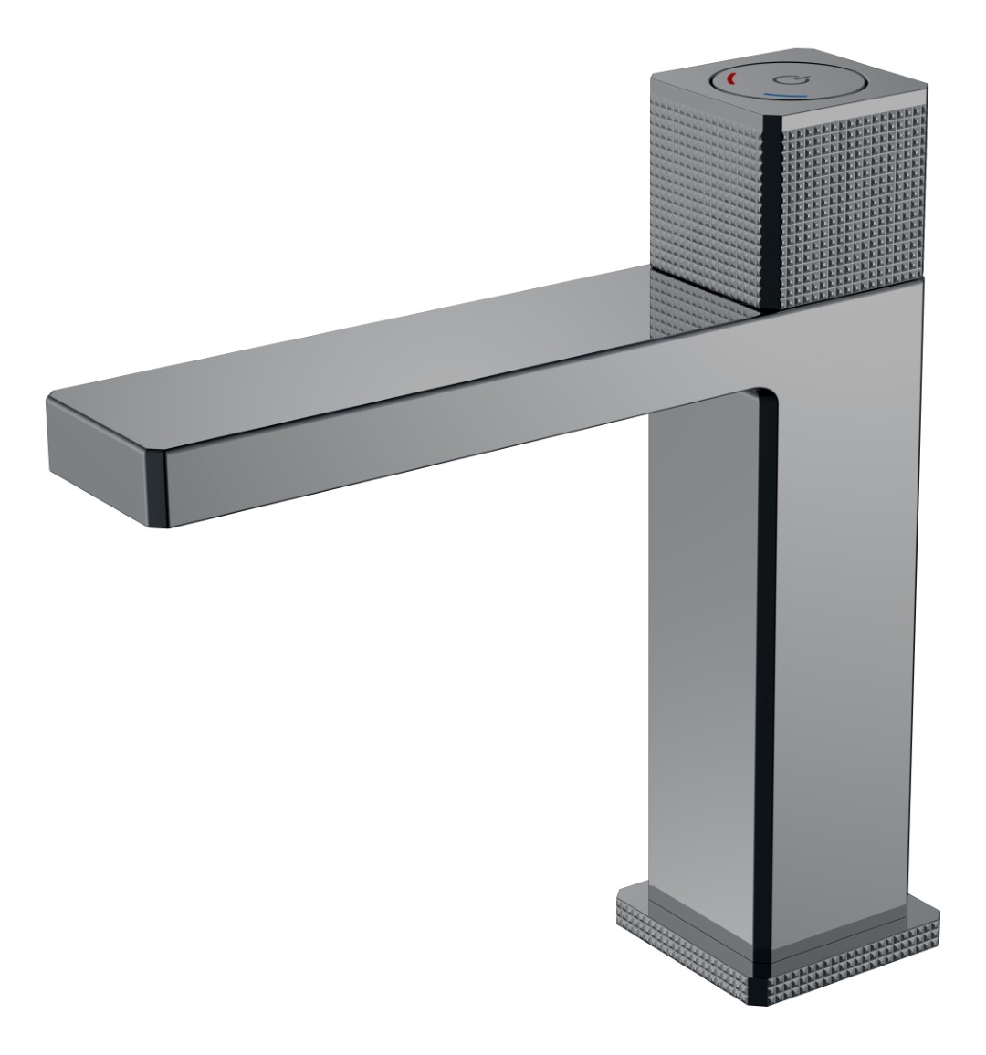 Смеситель автоматический для раковины QUAD Shine Gun Metal – фото