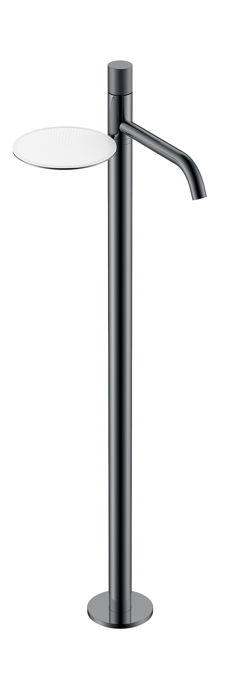 Смеситель STICK напольный для умыв. SHINE GUN METAL SPIRALE – фото