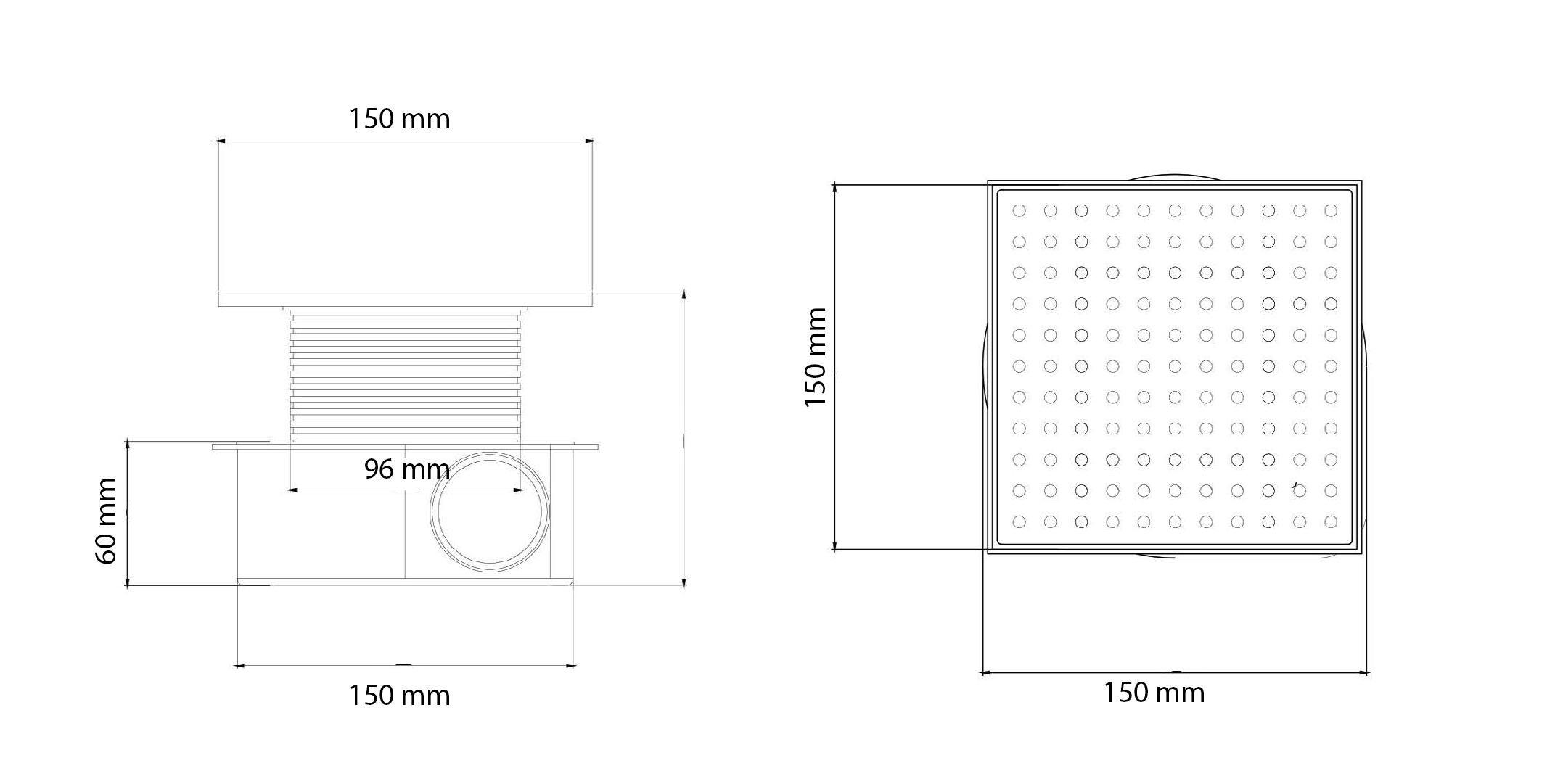 Душевой трап SMART DESIGN 15x15 cm, нерж.сталь ЗОЛОТО   DS 015 20 D2 S04 – фото 2