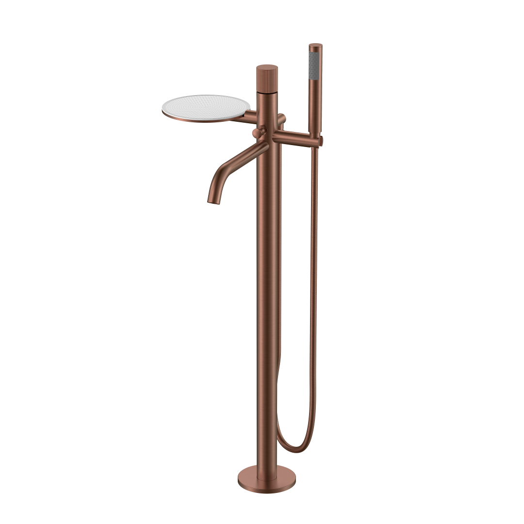 Смеситель STICK напольный BRUSHED BRONZE ручка LINEA – фото
