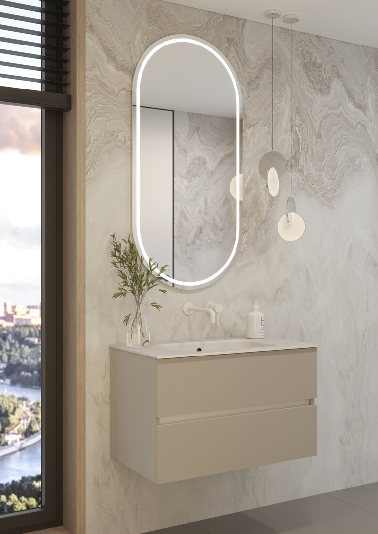 Тумба без раковины Vallessi 80*46cm КАШЕМИР мат. 2 полки, – фото