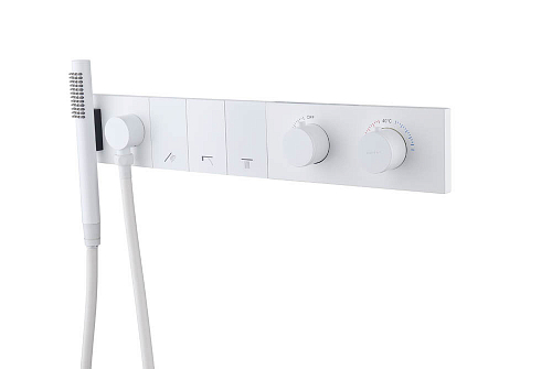 Смеситель ZODIAC THERMO с ручным душем MATT WHITE