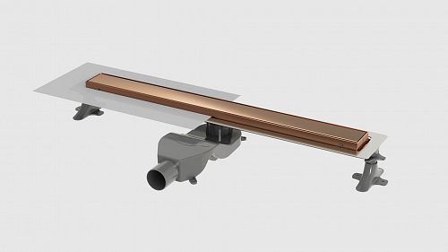 Душевой лоток Premium Linear 80см, нерж.сталь COPPER BRUSHED DP 080 71 00 S11