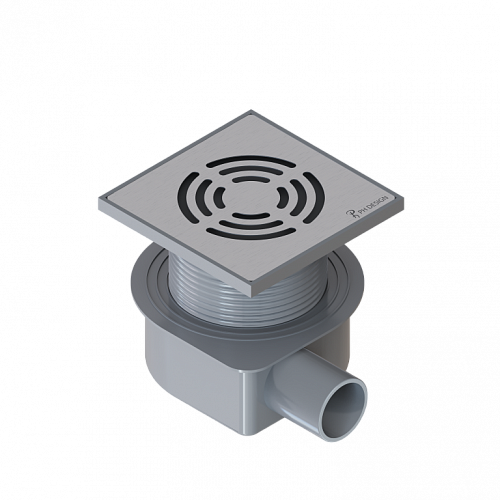 Душевой трап SMART DESIGN 10x10 cm, нерж.сталь ХРОМ     DS 010 01 D2 S04
