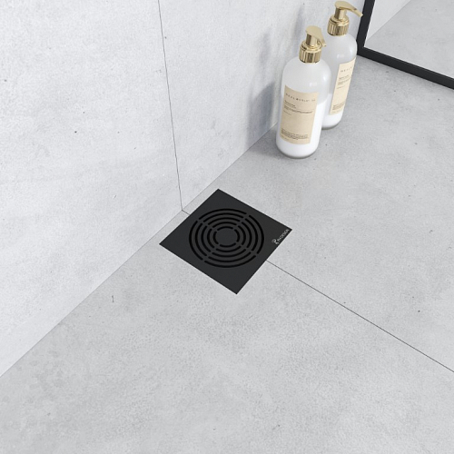 Душевой трап SMART DESIGN 15x15 cm, нерж.сталь ЧЕРНЫЙ   DS 015 55 D2 S04