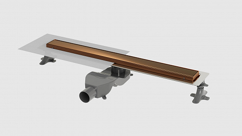 Душевой лоток Premium Linear 80см, нерж.сталь BRUSHED BRONZE DP 080 31 00 S11