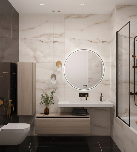 Столешница моноблок FLAT CALACATTA (1210*452*80)