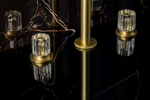 Смеситель на столешницу ELEGANTE на 3 отв. MATT GOLD