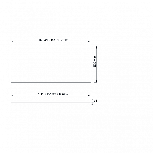 QUATRO 140 прямая столешница WHITE 1410x520x12 акрил