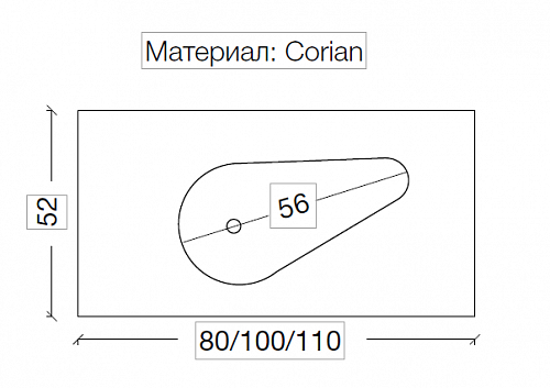 Столешница Corian Drop 81cm