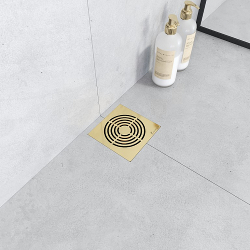 Душевой трап SMART DESIGN 15x15 cm, нерж.сталь ЗОЛОТО   DS 015 20 D2 S04