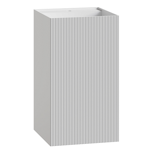 Раковина напольная рифленая Cube Corian 480*480*850 Matt White