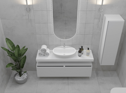 Тумба под столешницу 140см WHITE глянец VALLESSI UNO-S