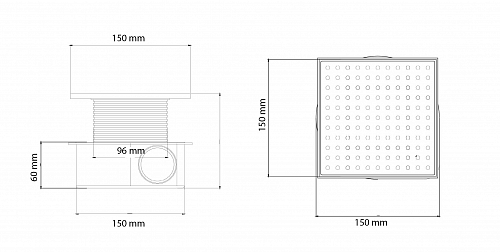 Душевой трап SMART DESIGN 15x15 cm, нерж.сталь МАТ. ЗОЛОТО   DS 015 21 D2 S04